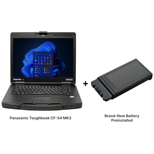 Panasonic Toughbook 54 MK3 Semi-Rugged Laptop, 14" HD Display, Core i5-7th Gen, 512GB SSD, 32GB, Webcam, DVD Super Multi, Windows 11 Pro, New Battery (Renewed)