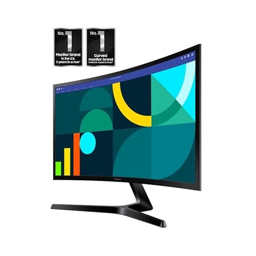 Samsung 24" Essential S3 (S36GD) Series FHD 1800R Curved Computer Monitor, 100Hz, Game Mode, Advanced Eye Comfort, HDMI and D-sub Ports, LS24D366GANXZA