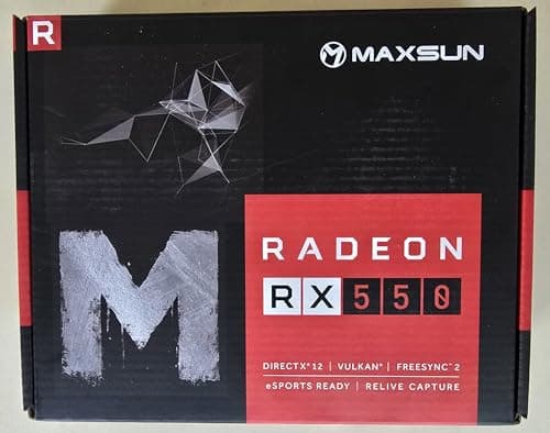 maxsun AMD Radeon RX 550 4GB GDDR5 ITX Computer PC Gaming Video Graphics Card GPU 128-Bit DirectX 12 PCI Express X16 3.0 DVI-D Dual Link, HDMI, DisplayPort