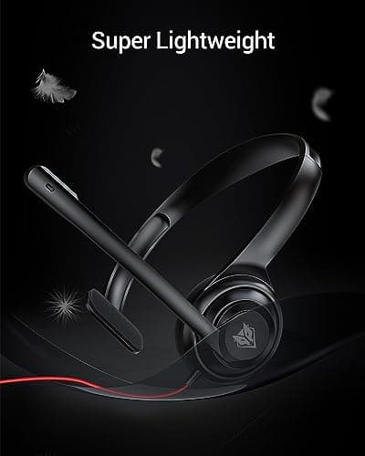 NUBWO HW02 USB Headset with Microphone Noise Cancelling &in-line Control, Ultra Comfort Computer Headset for Laptop pc, On-Ear Wired Office Call Center Headphone for Boom Skype Webinars（Black）