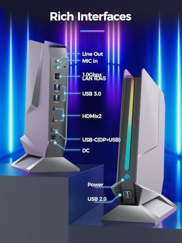 Mini Gaming PC Core i9-9980HK / GTX1650 4G, 32GB DDR4, 1TB PCIe4.0 SSD, RGB Lights, WiFi6E/BT5.3/1.0G LAN/2xHDMI 4K@60Hz Win11 Pro Mini Desktop PC Gaming Computer