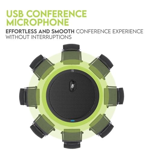 Conference USB Microphone, Computer Desk Mic with Mute Button and LED Indicator, Plug & Play Omnidirectional PC Laptop Mics for Online Meeting,Class,Skype,Recording,Zoom(No Speakers Included)