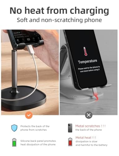 LISEN Cell Phone Stand Adjustable for iPhone Phone Holder for Desk, Office Desk Accessories Computer PC for iPhone Stand Gaming Essentials Fit Otterbox Case Phones Switch Kindle iPad Air Tablet 4-10in