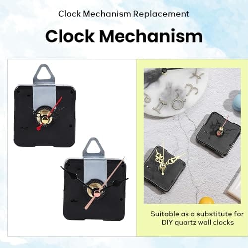 5 Pcs Clock Movement Mechanism Parts Silence Quartz DIY Wall Clock with 7 Different Pairs Clock Hands Replacement Kit