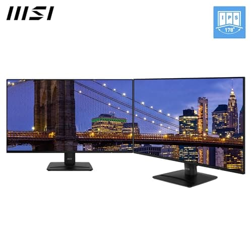 MSI PRO MP271A E2 27-inch IPS 1920 x 1080 (FHD) Gaming Office Monitor, 120Hz, Free-Sync, HDMI, DisplayPort, VGA Port, VESA Mountable, Tilt, Speaker, 4-Side Slim Bezel 1ms, Black