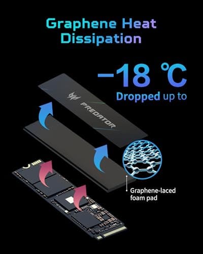 Predator M.2 SSD 2TB GM7000 with DRAM Cache NVMe 1.4 2280 PCIe Gen4×4 Ultra high Speed (Maximum Read: 7400MB/s, max Write: 6700MB/s) 3D NAND TLC Internal SSD Compatible with PS5 Pro - BL.9BWWR.106