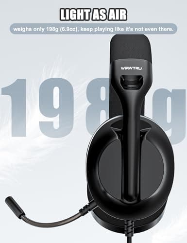 S30 Gaming Headset with Microphone,198g Lightweight Design, Wired Gaming Headphones for Xbox, Xbox Series X|S, PS5, PS4, Switch, PC, Noise Cancelling Mic, Soft Earmuffs (Black)