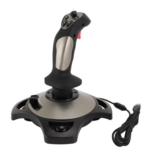 JTLB PC Flight Joystick Wired Flight Stick Flight Simulator Control Joystick with Vibration Function Throttle Control for PC Computer Laptop for Win 7 8 10 11