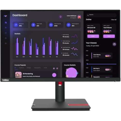 Lenovo ThinkVision T24i-30 24" Class Full HD LED Monitor - 16:9 - Raven Black
