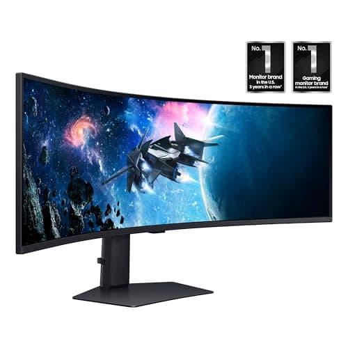 SAMSUNG 49” Odyssey G9 Series DQHD 1000R Curved Gaming Monitor, 1ms(GtG), VESA DisplayHDR 1000, 240Hz, AMD FreeSync Premium Pro, Height Adjustable Stand, Ultrawide Screen, LS49CG954ENXZA, 2024