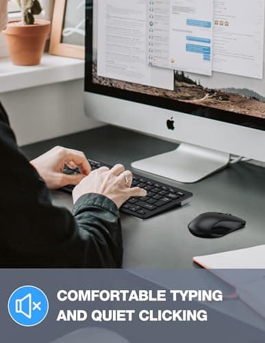 TECKNET Wireless Keyboard and Mouse Combo, Mini Cordless Computer Keyboard and Mouse Set 2.4GHz, Silent Adjustable 1600 DPI, Quiet Click, Lag-Free for Computer, Laptop, PC, Windows, Mac, Chrome OS