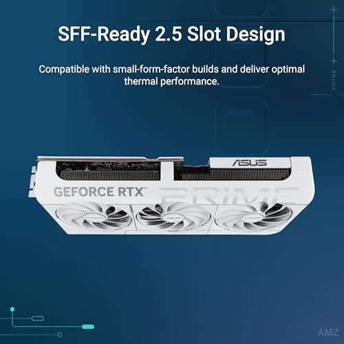 ASUS The SFF-Ready Prime GeForce RTX™ 5070 12GB GDDR7 White OC Edition Graphics Card (PCIe® 5.0, 12GB GDDR7, HDMI®/DP 2.1, 2.5-Slot, Axial-tech Fans, Dual BIOS)