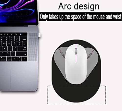Small Mouse pad, Portable, Waterproof Non-Slip Rubber Bottom, Suitable for Wireless Mouse, Laptop Keyboard Tray for Both Men and Women, Office Travel Black 5.5x7.5in