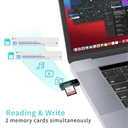 USB 3.0 SD Card Reader for PC, Laptop, Mac, Windows, Linux, Chrome, SDXC, SDHC, SD, MMC, RS-MMC, Micro SDXC Micro SD, Micro SDHC Card and UHS-I Cards - No SD Card Included. (USB 3.0 SD -Black2)