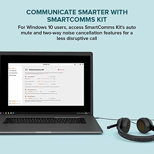 Creative Chat USB On-Ear Headset with Swivel-to-Mute Noise-Cancelling Boom Mic, Mic-Monitoring, SmartComms Kit, Playback and Calls Control for PC, Mac, Consoles