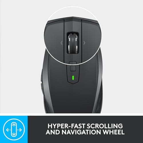 Logitech MX Anywhere 2S Bluetooth Edition Wireless Mouse - Use On Any Surface, Hyper-Fast Scrolling, Rechargeable, Control Up to 3 Apple Mac and Windows Computers and Laptops