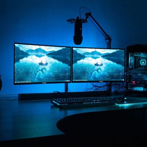 Kado Dual Monitor Setup - 2-Pack 22" 1920x1080 Computer Monitor 75Hz VESA Mount HDMI Office Gaming Hybrid Built-in Speakers (E22 Dual Series)