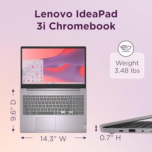 Lenovo Chromebook 15 (15.6" FHD, 4GB RAM, 192GB Storage (64GB eMMC + 128GB SD Card) 2TB Cloud Storage, Intel Celeron) Home & Student Laptop, Webcam, Wi-Fi 6, 10-Hour Long Battery Life, Chrome OS