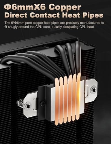 upHere Low Profile CPU Cooler Φ6mm*6 Low Profile Cooler 120mm Fan Low Profile CPU Cooler AM4 Compatible with AM5/Intel LGA 2011/2066(X79/X99)/1851/1700/1200/1150/1121/1155/1156/1366/1356/AM3/AM2/AM3+