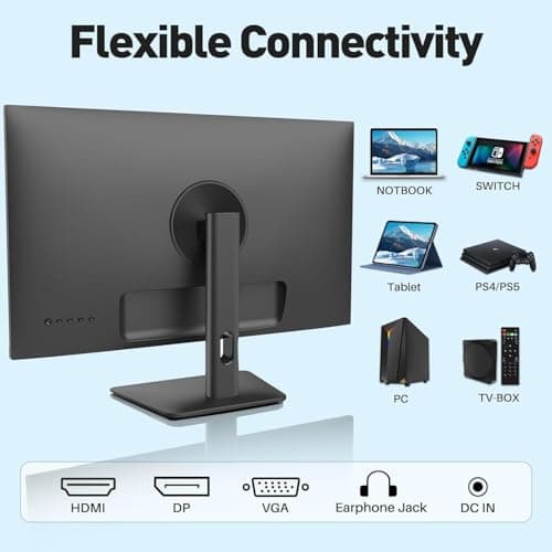 SANSUI 24 inch Monitor, Display Port Monitor IPS FHD 1080P 75Hz, Computer Monitor with Built-in Speakers, PC with HDMI,VGA,DP Ports/Eye Care/Ergonomic Tilt/HDR10 ES-24x5A