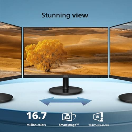 Philips 221V8LB3 22'' Class Thin Full HD Monitor (1920 x 1080), 120Hz with 1ms MPRT for Casual Gaming, Adaptive Sync, LowBlue Mode, VESA Mount, HDMI & VGA, 4-Year Advance Replacement Warranty