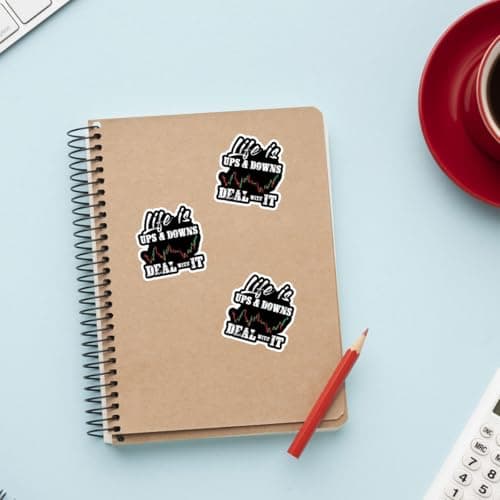 3 Pcs Life is Ups and Downs Day Trader Stock & Forex Trading Sticker Day Trader Forex Trading Chart Stock Trading Accessories Stickers Gift Laptop Bottle Phone Car Helmet Hard Hat Funny Gifts 3"x3"