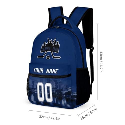 Custom Backpack For Kids Fashion Hockey City Skyline Design Personalized School Bag Best Hockey Fans Gift for Boy Girl