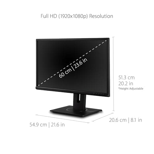 ViewSonic VG2440 24 Inch IPS 1080p Ergonomic Monitor with HDMI, DisplayPort, VGA, USB Inputs for Home and Office