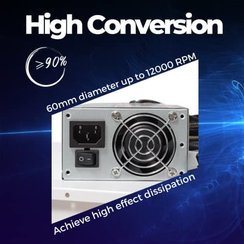 VTRETU 2000W Mining Power Supply 2U Miner PSU 110-264V for ETH Miner Machine, Support 8 GPU Mining rig, with 12000 RPM Powerful Fan (10 Connection Cables and 1 Power Cord