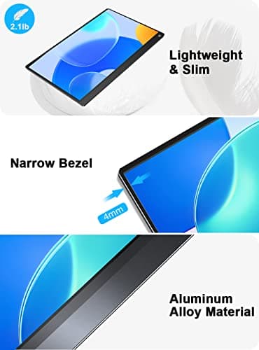UPERFECT Battery Portable Monitor 120Hz Touchscreen, Upgraded 15.6 Inch IPS HDR 1920X1080 FHD USB C Monitor Built-in 10800mAh Battery & Quad Speaker, Eye Care with HDMI USB Type-C Smart Case