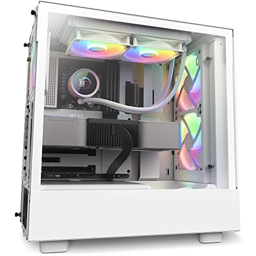 NZXT Kraken 240 RGB - 240mm AIO CPU Liquid Cooler - Customizable 1.54"" Square LCD Display for Images, Performance Metrics - High-Performance Pump - 2 x F120 RGB Core Fans - White