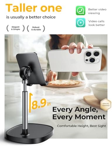 LISEN Cell Phone Stand Adjustable for iPhone Phone Holder for Desk, Office Desk Accessories Computer PC for iPhone Stand Gaming Essentials Fit Otterbox Case Phones Switch Kindle iPad Air Tablet 4-10in