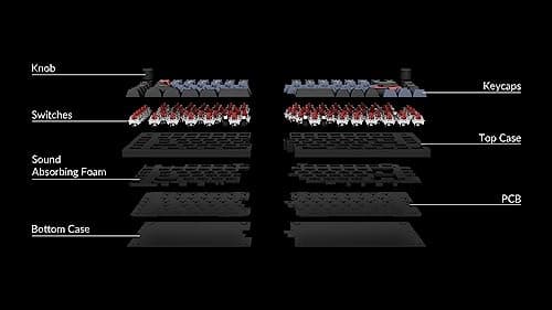 Keychron Q11 QMK/VIA TKL Split Keyboard Ergonomic, 91 Keys 75% Layout Wired Mechanical Gaming Keyboard Mac & Windows with Full Alu Frame, PBT Keycaps & Knobs, RGB Backlight Hot-Swappable Red Switch