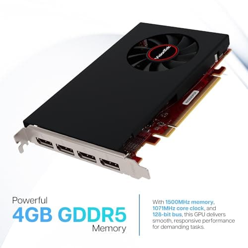 VisionTek Radeon Rx 550 4GB GDDR5 – 4K Resolution Support Graphics Card – x4 HDMI Outputs, Radeon Freesync 2, PCI Express 3.0, DirectX 12, Bus-Powered – Suitable Graphic Card for Gaming PC