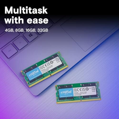 Crucial 16GB DDR4 RAM Kit (2x8GB), 3200MHz (PC4-25600), Downclockable to 2933/2666MHz Laptop Memory SODIMM 260-Pin, Compatible with 13th Gen Intel Core and AMD Ryzen 7000 - CT2K8G4SFRA32A