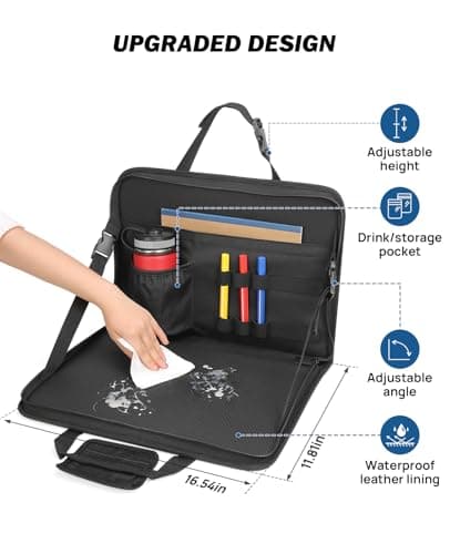 JOYTUTUS 3 in 1 Steering Wheel Eating Tray, Car Back Seat Laptop Desk, Multifunctional Office Bag, Car Work Table for Writing, Car Organizer for Kids, Commuters, Family