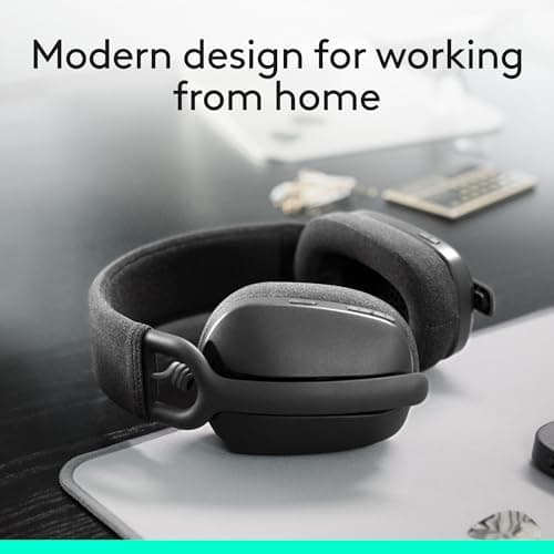 Logitech Zone Vibe 100 Lightweight Wireless Over Ear Headphones with Noise Canceling Microphone, Advanced Multipoint Bluetooth Headset, Works with Teams, Google Meet, Zoom, Mac/PC - Graphite