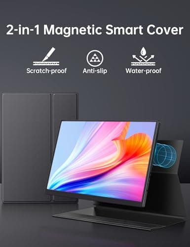 Small Portable Monitor 10.5" 400 Nits 15:10 FHD 1280P IPS Screen, Ultra-Slim Mini Monitor w/Smart Cover & Speaker, USB C HDMI HDR Portable Gaming Monitor, Travel Monitor for Laptop Xbox Switch