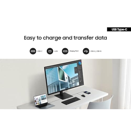 Samsung 37-inch ViewFinity S8 (S80UD) 4K UHD HDR10 High Resolution Monitor, USB-C, Height Adjustable Ergonomic Stand, Built-in KVM Switch, Advanced Eye Care, LS37D800UANXZA, 2025