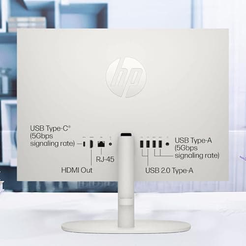 HP 21.5-inch All-in-One Desktop PC - w/Office 2024 Lifetime, Free CD/DVD Drive - FHD Display, Intel Celeron Processor, Wi-Fi 6, HDMI, HD Webcam, Windows 11 Pro(32GB RAM, 1TB SSD)