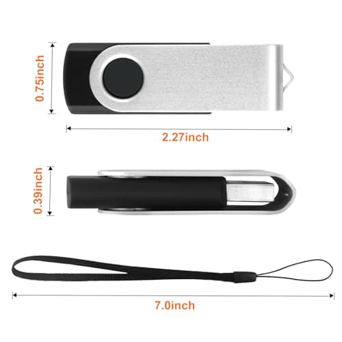 8GB Flash Drive 10 Pack Bulk USB Flash Drives, USB2.0 Thumb Drive USB Stick for Data Storage Backup, Jump Drive Pen Drive Zip Drive Memory Stick with Indicator, USB Storage Flash Drive Swivel Design