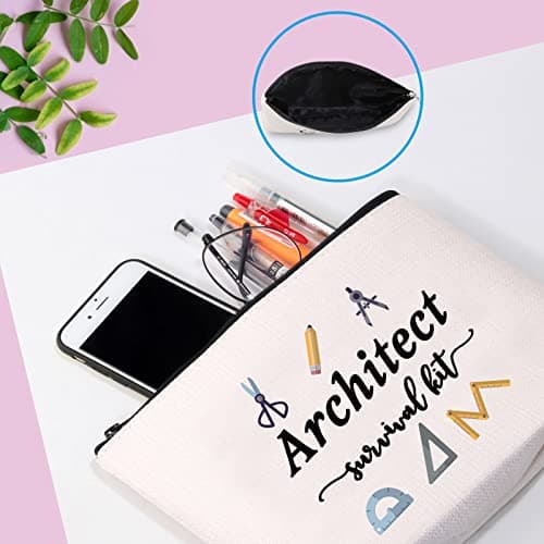 GJTIM Architecture Gifts Architecture Student Gift Architect Survival Kit Zipper Pouch Makeup Bag for Architects (Survival Kit Architect bag)