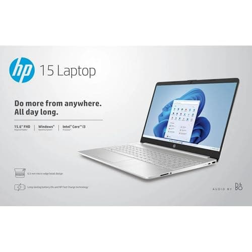 HP 15 Laptop for Business and Students (15.6" FHD, Intel 6-Core i3-1215U, 32GB RAM, 1TB SSD), Narrow-Bezel, Fingerprint Reader, 10-Hr Long Battery Life, Webcam, Numpad, HDMI, Win 11 Pro in S Mode