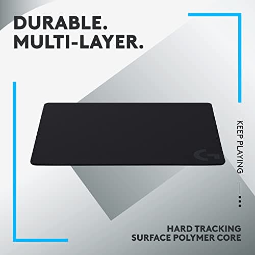 Logitech G440 Hard Gaming Mouse Pad, Optimized for Gaming Sensors, Moderate Surface Friction, Non-Slip Mouse Mat - Black