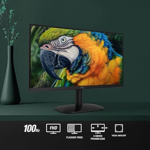 AOC 22B2HM2 22" Full HD (1920 x 1080) 100Hz LED Monitor, Adaptive Sync, VGA x1, HDMI x1, Flicker-Free, Low Blue Light, HDR Ready, VESA, Tilt Adjust, Earphone Out, Eco-Friendly