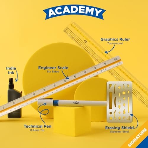ALVIN Academy Drafting, Drawing and Design Signature Kit | 17 Pieces | Class Tools for Geometry, Architecture and Engineering Students | - Model DDKS3