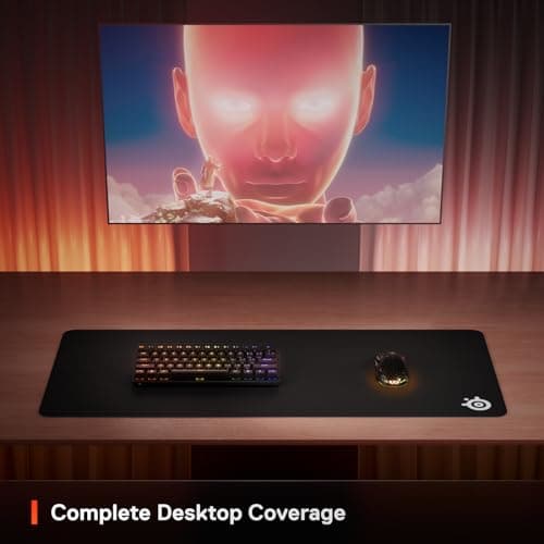SteelSeries QcK Gaming Mouse Pad - XXL Cloth - Peak Tracking and Stability - Esports Mousepad - Never-Slip - Full Desk Coverage