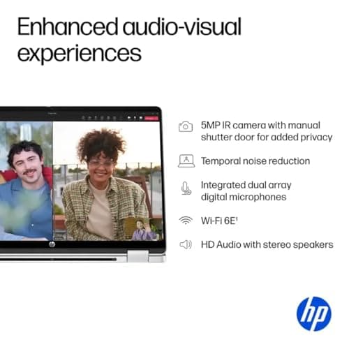 2025 HP OmniBook 5 Flip X360 2-in-1 Touchscreen AI PC Laptop (14" FHD+ IPS, Intel 10-Core 7 150U (> i7 1355U), 16GB DDR5, 1TB SSD) for Creator, Designer, 5MP IR Webcam, 21-Hr Battery Life, Win 11 Pro