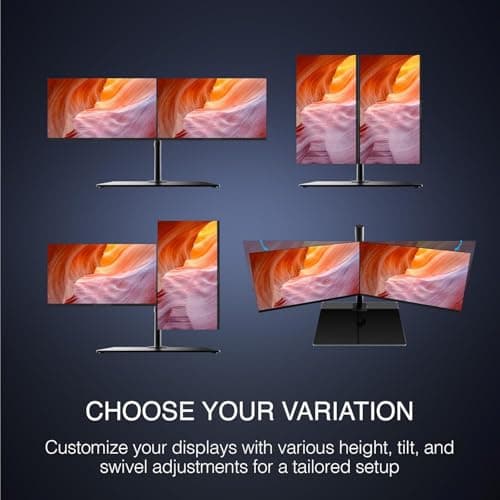 Packard Bell airFrame Dual Monitor Workstation – Two 21.5" Full HD Screens, VESA Mount, 1920x1080, 75Hz, Tilt Adjustable, HDMI/VGA, Slim Bezel – Ideal for Home, Office, Productivity & Light Gaming