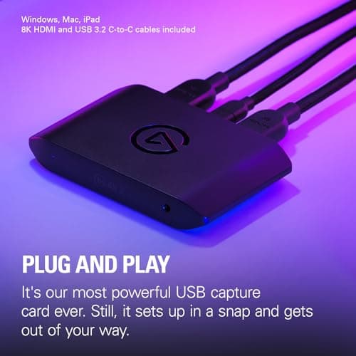 Elgato 4K X – Capture Up to 4K144 with Ultra-Low Latency on PS5|Pro, Xbox Series X|S, Nintendo Switch 2, OBS and More, HDMI 2.1, VRR, HDR10, USB 3.2 Gen 2, for Streaming & Recording, PC|Mac|iPad